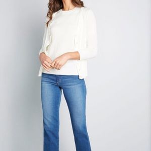 ModCloth Charter School Ivory Sleeveless Sweater